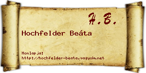 Hochfelder Beáta névjegykártya